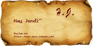 Hay Jenő névjegykártya